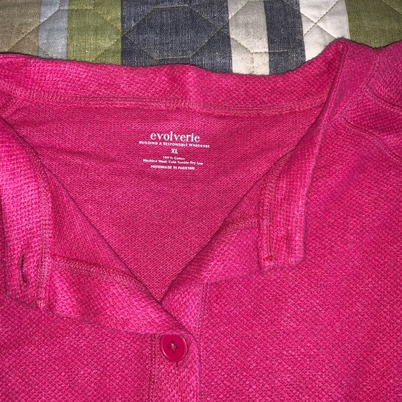 EUC Evolverie Long Sleeve Button Front Cardigan - Passionate Pink - XL - Picture 2 of 5